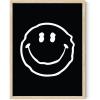 image:imageHAUS AND HUES Black Michelangelo Gum Poster  Stylish Aesthetic Wall Art Bold Dark Decor for Bedroom Living Room or Office Perfect for Modern and Edgy Spaces Black Frame 24x36Black Smiley