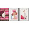image:imageHAUS AND HUES Fashion Wall Art Print  Set of 3 Pink Pictures Wall Decor Fashion Magazine Framed Wall Art Fashion Vintage Wall Decor Vintage Poster Pink Wall Art Black Framed 24x36