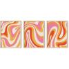 image:imageHAUS AND HUES Fashion Wall Art Set  Glam Purple Decor Designer Aesthetic Prints for Bedroom Beige Frame 24x36 Set of 3Wavy