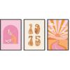 image:imageHAUS AND HUES Pink Wall Art  Set of 3 Modern Retro Posters for Room Decor Unframed 24x36