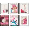 image:imageHAUS AND HUES Vintage Posters Aesthetic  Set of 6 High Fashion Art Wall Decor Pink Artwork for Walls Fashion Posters Pink Posters Wall Gallery Set Vintage Wall Art Glam Wall Art Unframed 8x10