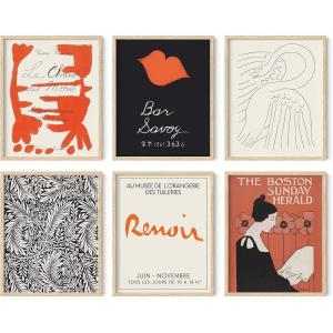 image:imageHAUS AND HUES Abstract Wall Art with Frame  Set of 6 Colorful Geometric Prints Famous Artist Paintings Hilma af Klint Gallery Wall Set 11x14 Black FrameBlack  Red Gallery