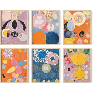 image:imageHAUS AND HUES Abstract Wall Art with Frame  Set of 6 Colorful Geometric Prints Famous Artist Paintings Hilma af Klint Gallery Wall Set 11x14 Black FrameHilma Af Klint