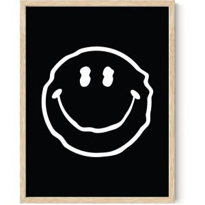 image:imageHAUS AND HUES Black Michelangelo Gum Poster  Stylish Aesthetic Wall Art Bold Dark Decor for Bedroom Living Room or Office Perfect for Modern and Edgy Spaces Black Frame 24x36Black Smiley