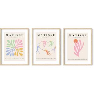 image:imageHAUS AND HUES Fashion Wall Art Set  Glam Purple Decor Designer Aesthetic Prints for Bedroom Beige Frame 24x36 Set of 3Pastel Matisse