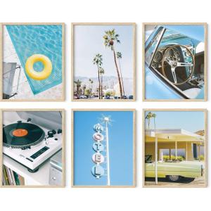 image:imageHAUS AND HUES Travel Wall Art  Italy Travel Posters Europe Wall Flower Pictures Vintage Framed Posters Peach Wall Decor Flower Prints Amalfi Poster Framed Beige 8x10Palm Springs