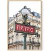 image:imageHAUS AND HUES New York City Poster  Pink New York Wall Art Skyline Art NYC Print Aesthetic Art Print for Bedroom Dorm Room Living Room Black Frame 16x20Red Metro Sign