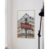 image:imageHAUS AND HUES New York City Poster  Pink New York Wall Art Skyline Art NYC Print Aesthetic Art Print for Bedroom Dorm Room Living Room Black Frame 16x20Red Metro Sign