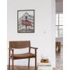 image:imageHAUS AND HUES New York City Poster  Pink New York Wall Art Skyline Art NYC Print Aesthetic Art Print for Bedroom Dorm Room Living Room Black Frame 16x20Red Metro Sign