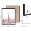 image:imageHAUS AND HUES New York City Poster  Pink New York Wall Art Skyline Art NYC Print Aesthetic Art Print for Bedroom Dorm Room Living Room Black Frame 16x20Skyline