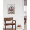 image:imageHAUS AND HUES New York City Poster  Pink New York Wall Art Skyline Art NYC Print Aesthetic Art Print for Bedroom Dorm Room Living Room Black Frame 16x20Red Metro Sign