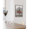 image:imageHAUS AND HUES New York City Poster  Pink New York Wall Art Skyline Art NYC Print Aesthetic Art Print for Bedroom Dorm Room Living Room Black Frame 16x20Red Metro Sign