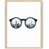 image:imageHAUS AND HUES New York City Poster  Pink New York Wall Art Skyline Art NYC Print Aesthetic Art Print for Bedroom Dorm Room Living Room Black Frame 16x20Skyline Silhouette Glasses