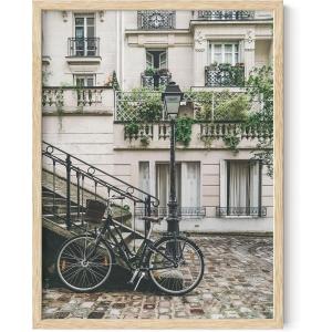 image:imageHAUS AND HUES New York City Poster  Pink New York Wall Art Skyline Art NYC Print Aesthetic Art Print for Bedroom Dorm Room Living Room Black Frame 16x20Paris Bike