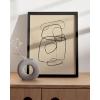 image:imageHAUS AND HUES Abstract Wall Art  Neutral Mid Century Modern Prints Geometric Minimalist Artwork Wood Lines Poster for Living Room Decor Beige Frame 12x16Scribble