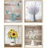 image:imageHAUS AND HUES Floral Botanical Prints  Set of 4 Flower Posters Flower Pictures Wall Decor Floral Prints Unframed 8x10Farmhouse Bouquets