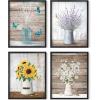image:imageHAUS AND HUES Floral Botanical Prints  Set of 4 Flower Posters Flower Pictures Wall Decor Floral Prints Unframed 8x10Farmhouse Bouquets