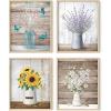 image:imageHAUS AND HUES Floral Botanical Prints  Set of 4 Flower Posters Flower Pictures Wall Decor Floral Prints Unframed 8x10Farmhouse Bouquets