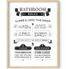 image:imageHAUS AND HUES Funny Bathroom Decor Eye Exam Wall Art Funny Bathroom Sign Unframed Art Print 16x20Rules