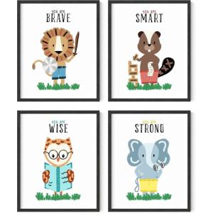 image:imageAnimal Inspirational Art Print Set of 48x10  Framed Black