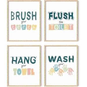 image:imageHAUS AND HUES Animal Inspirational Art Print Set of 48x10 Kids Bathroom Set of 4 8x10 Beige Framed