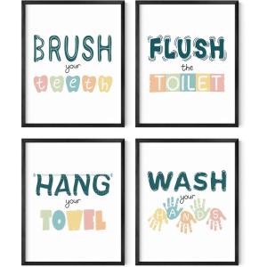 image:imageHAUS AND HUES Animal Inspirational Art Print Set of 48x10 Kids Bathroom Set of 4 8x10 Black Framed