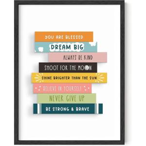 image:imageHAUS AND HUES Kids Bookshelf Art Print  12x16  Framed Black