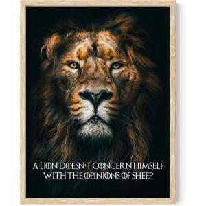 image:imageHAUS AND HUES Motivational Wall Art for Office  Iceberg Picture Motivational Artwork for Walls Inspirational Poster for Gym Iceberg Poster with Beige Frame 16x20Lion Vs Sheep