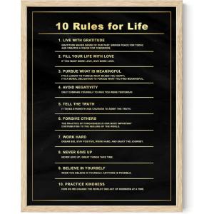 image:imageHAUS AND HUES Motivational Wall Art for Office  Iceberg Picture Motivational Artwork for Walls Inspirational Poster for Gym Iceberg Poster with Beige Frame 16x2010 Rules for Life
