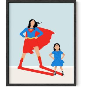 image:imageHAUS AND HUES Superwoman Art Print  16x20  Framed Black