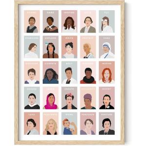 image:imageHaus and Hues Feminist Wall Art  Inspirational Feminist Poster for Room Aesthetic Famous Women in History Poster Frameable Motivational Wall Art for Office Classroom and Dorm Beige Frame 16x20Beige