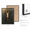 image:imageHAUS AND HUES Van Gogh Skeleton with Cigarette Poster  Gothic Skull Art Dark Academia Decor Beige Frame 24x36Bat Woman
