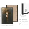 image:imageHAUS AND HUES Van Gogh Skeleton with Cigarette Poster  Gothic Skull Art Dark Academia Decor Beige Frame 24x36Bat Woman