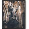 image:imageHAUS AND HUES Van Gogh Skeleton with Cigarette Poster  Gothic Skull Art Dark Academia Decor Beige Frame 24x36Dark Statue