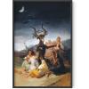 image:imageHAUS AND HUES Van Gogh Skeleton with Cigarette Poster  Gothic Skull Art Dark Academia Decor Beige Frame 24x36Sabbath of the Witches