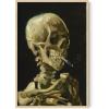 image:imageHAUS AND HUES Van Gogh Skeleton with Cigarette Poster  Gothic Skull Art Dark Academia Decor Beige Frame 24x36Skull