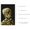 image:imageHAUS AND HUES Van Gogh Skeleton with Cigarette Poster  Gothic Skull Art Dark Academia Decor Beige Frame 24x36Skull