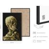 image:imageHAUS AND HUES Van Gogh Skeleton with Cigarette Poster  Gothic Skull Art Dark Academia Decor Beige Frame 24x36Skull