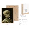 image:imageHAUS AND HUES Van Gogh Skeleton with Cigarette Poster  Gothic Skull Art Dark Academia Decor Beige Frame 24x36Skull