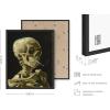 image:imageHAUS AND HUES Van Gogh Skeleton with Cigarette Poster  Gothic Skull Art Dark Academia Decor Beige Frame 24x36Skull