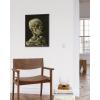 image:imageHAUS AND HUES Van Gogh Skeleton with Cigarette Poster  Gothic Skull Art Dark Academia Decor Beige Frame 24x36Skull