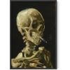 image:imageHAUS AND HUES Van Gogh Skeleton with Cigarette Poster  Gothic Skull Art Dark Academia Decor Beige Frame 24x36Skull