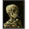 image:imageHAUS AND HUES Van Gogh Skeleton with Cigarette Poster  Gothic Skull Art Dark Academia Decor Beige Frame 24x36Skull