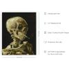 image:imageHAUS AND HUES Van Gogh Skeleton with Cigarette Poster  Gothic Skull Art Dark Academia Decor Beige Frame 24x36Skull