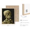 image:imageHAUS AND HUES Van Gogh Skeleton with Cigarette Poster  Gothic Skull Art Dark Academia Decor Beige Frame 24x36Skull