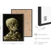 image:imageHAUS AND HUES Van Gogh Skeleton with Cigarette Poster  Gothic Skull Art Dark Academia Decor Beige Frame 24x36Skull