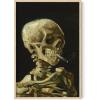 image:imageHAUS AND HUES Van Gogh Skeleton with Cigarette Poster  Gothic Skull Art Dark Academia Decor Beige Frame 24x36Skull