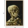 image:imageHAUS AND HUES Van Gogh Skeleton with Cigarette Poster  Gothic Skull Art Dark Academia Decor Beige Frame 24x36Skull