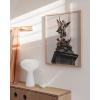 image:imageHAUS AND HUES Van Gogh Skeleton with Cigarette Poster  Gothic Skull Art Dark Academia Decor Beige Frame 24x36Statue Against Sky