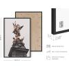image:imageHAUS AND HUES Van Gogh Skeleton with Cigarette Poster  Gothic Skull Art Dark Academia Decor Beige Frame 24x36Statue Against Sky